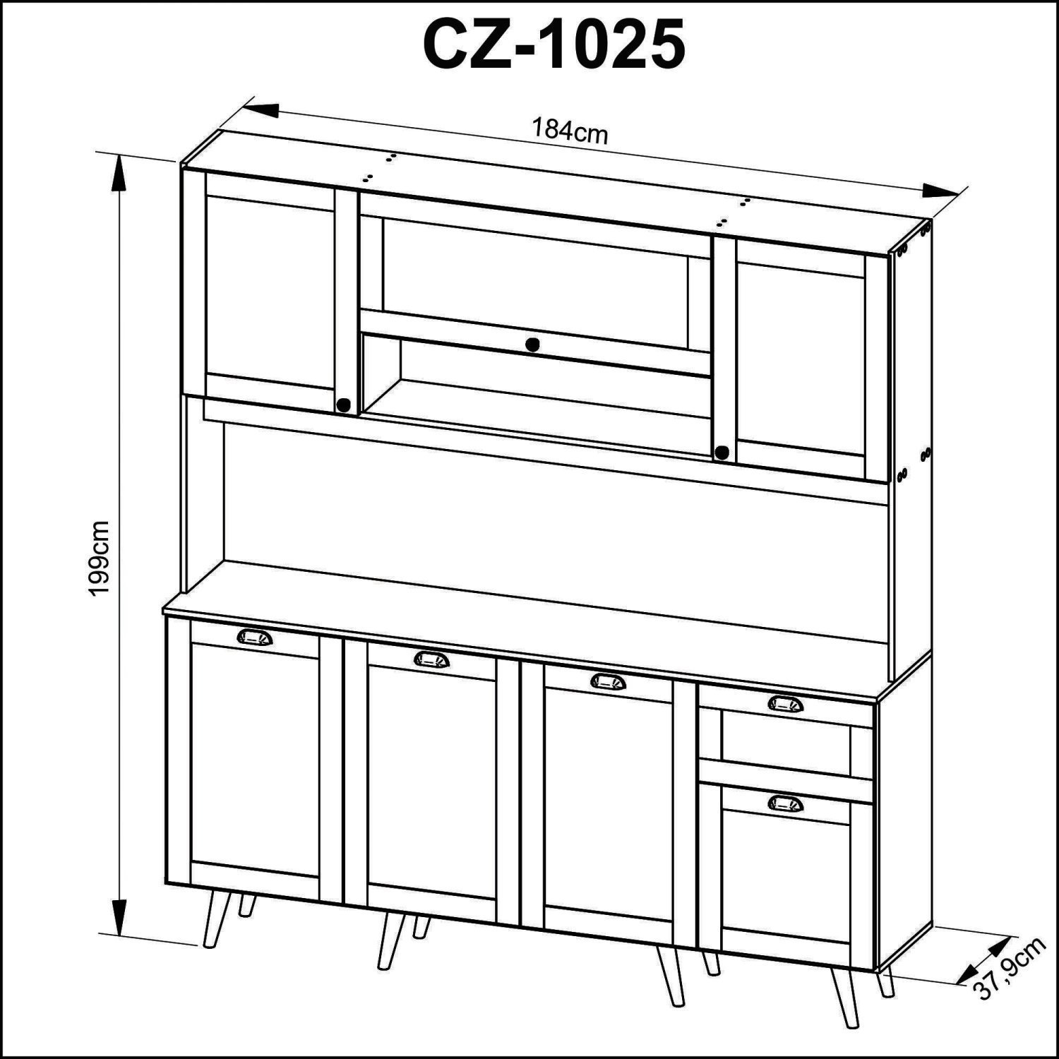 Cozinha Compacta 7 Portas 1 Gaveta CZ1025 Yescasa - 7