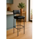 Ver imagem 1 de Banqueta Tiffany para Balcão Ferro Estofado Estilo Industrial Preto