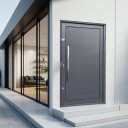 Ver imagem 3 de Porta Pivotante Alumínio Lambril c/Puxador Esq. Elite Cinza 216x150 Brimak