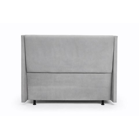 Cabeceira Estofada Cama Box Casal Suíça 140 Cm Veludo Prata Mv Estofados