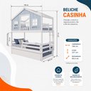 Ver imagem 4 de Treliche Casinha Dos Sonhos com Varanda e Grade Proteção Madeira Maciça Branco | Azul Housin