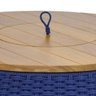 Mesa de Centro Corda Naval Tampo Madeira com Champanheira - Azul - 3
