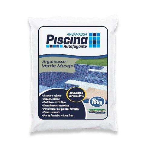 Argamassa Piscina Aut. Impermeável Cor Verde Musgo 18kg
