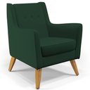 Ver imagem 1 de Poltrona Decorativa com Pés de Madeira Taroba D02 Veludo Verde Musgo B-303 - Lyam Decor