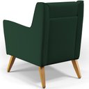 Ver imagem 6 de Poltrona Decorativa com Pés de Madeira Taroba D02 Veludo Verde Musgo B-303 - Lyam Decor