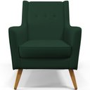Ver imagem 3 de Poltrona Decorativa com Pés de Madeira Taroba D02 Veludo Verde Musgo B-303 - Lyam Decor