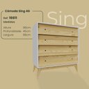 Ver imagem 3 de Cômoda Infantil 4 Gavetas Sing Branco/Pinus Nuv