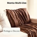Ver imagem 7 de Manta para Sofá Peseira em Chenile 1.80x1.20m - Marrom Chocolate