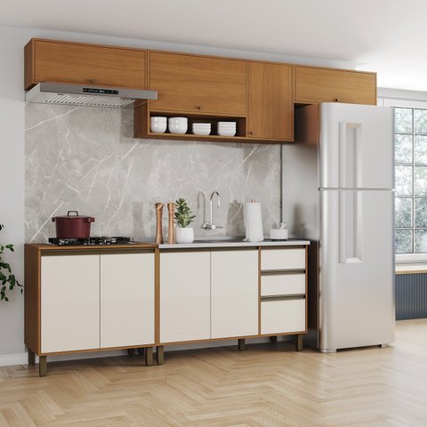 Cozinha Modulada Compacta 5 Peças com Aéreo com Nicho Venaly