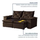 Ver imagem 2 de Sofá Retrátil e Reclinável Atenas 3 Lugares 196cm Marrom Suede Rei de Casa