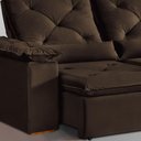 Ver imagem 4 de Sofá Retrátil e Reclinável Atenas 3 Lugares 196cm Marrom Suede Rei de Casa