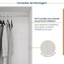 Ver mais imagens de Guarda Roupa Planejado 3 Portas com Cabideiro Hera CabeCasa MadeiraOriginals Branco/Algodão/Louro/Cinza Cromado