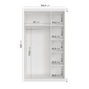 Ver imagem 3 de Guarda Roupa Planejado 3 Portas com Cabideiro Hera CabeCasa MadeiraOriginals Branco/Algodão/Louro/Cinza Cromado