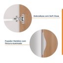 Ver imagem 5 de Guarda Roupa Planejado 3 Portas com Cabideiro Hera CabeCasa MadeiraOriginals Branco/Algodão/Louro/Cinza Cromado