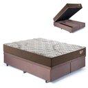 Ver imagem 1 de Base Box Baú Bipartido Casal 138x188 Suede  com Colchão Relax Adorabile Molas Ensacadas