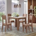 Ver imagem 2 de Conjunto Sala de Jantar Alice 1,10 com 4 Cadeiras Amendoa 51c