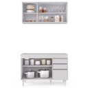 Ver imagem 3 de Armário Aéreo Virgínia e Balcão Para Pia 120cm Michigan Branco - Lumil Lumil Móveis