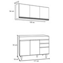 Ver imagem 4 de Armário Aéreo Virgínia e Balcão Para Pia 120cm Michigan Branco - Lumil Lumil Móveis
