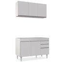 Ver imagem 2 de Armário Aéreo Virgínia e Balcão Para Pia 120cm Michigan Branco - Lumil Lumil Móveis