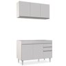 Armário Aéreo Virgínia e Balcão Para Pia 120cm Michigan Branco - Lumil Lumil Móveis - 2