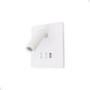 Ver imagem 1 de Luminária de Cabeceira Mobby Orientável Branco Led 3000k Luz Quente 8w com Saida Usb