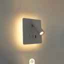 Ver imagem 2 de Luminária de Cabeceira Mobby Orientável Branco Led 3000k Luz Quente 8w com Saida Usb