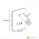 Ver imagem 7 de Luminária de Cabeceira Mobby Orientável Branco Led 3000k Luz Quente 8w com Saida Usb