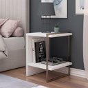 Ver imagem 1 de Mesa de Cabeceira 45 Cm para Quarto C/ 1 Prateleira 100% Mdf Cor:branco Fosco