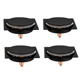 Kit C/4 Ralo Inox para Piso Click 10x10 Cm Preto Fosco - 1