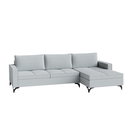 Ver mais imagens de Sofá 3 Lugares Living Fixo Viena com Chaise 2,40m em Bouclé:cinza Claro
