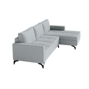 Ver imagem 5 de Sofá 3 Lugares Living Fixo Viena com Chaise 2,40m em Bouclé:cinza Claro