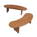 Ver imagem 3 de Conjunto de Jantar 90 Cm com 2 Bancos Curvos Compacto e Moderno