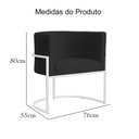 Ver imagem 7 de Poltrona Decorativa Luana Base Branca Suede Cores - DS Estofados Poltrona Luana Azul Marinho