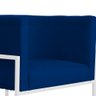 Poltrona Decorativa Luana Base Branca Suede Cores - DS Estofados Poltrona Luana Azul Marinho - 11