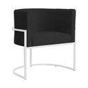 Ver imagem 1 de Poltrona Decorativa Luana Base Branca Suede Cores - DS Estofados Poltrona Luana Azul Marinho