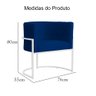 Poltrona Decorativa Luana Base Branca Suede Cores - DS Estofados Poltrona Luana Azul Marinho - 14