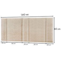Cabeceira Estofada Iluminação Led Glow Cama Queen Size 160cm Linho Bege - 9