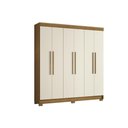 Ver imagem 2 de Guarda Roupa Casal 6PORTAS Pés Toledo 2 Gavetas MDP Cinamomo-Areia Santos Andirá 194.4cm