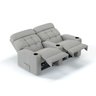 Sofá 2 Lugares Reclinável Elétrico em Linho Cor Cinza Linha Cinema - 3