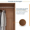 Ver mais imagens de Guarda Roupa Modulado 3 Portas com Cabideiro Hera CabeCasa MadeiraOriginals Marrom/Louro/Cinza Cromado