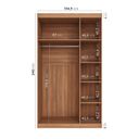Ver imagem 3 de Guarda Roupa Modulado 3 Portas com Cabideiro Hera CabeCasa MadeiraOriginals Marrom/Louro/Cinza Cromado