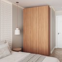 Ver imagem 1 de Guarda Roupa Planejado 3 Portas com Cabideiro Hera CabeCasa MadeiraOriginals Marrom/Louro/Cinza Cromado