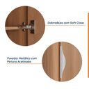Ver imagem 5 de Guarda Roupa Modulado 3 Portas com Cabideiro Hera CabeCasa MadeiraOriginals Marrom/Louro/Cinza Cromado