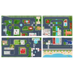 Conjunto De Pistas Brinquedos Tapete Lúdico 4 Unidades - 1