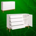 Ver imagem 3 de Comoda Sapateira Elfe Classic 1 Porta 4 Gavetas Branco Fosco - Moveisaqui