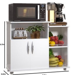 Fruteira Balcão Suporte Microondas E Forno Rodas - 2 Fruteira Balcão Suporte Microondas E Forno Rodas - 2