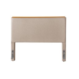 Cabeceira Cama Box King 1,93m Estofada Detalhe em Madeira Java Linho Bege - 3