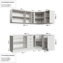 Cozinha Modulada 8 Peças sem Tampo Arizona CabeCasa MadeiraOriginals - 4