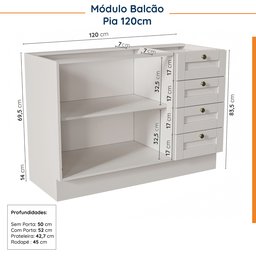 Cozinha Modulada 8 Peças sem Tampo Arizona CabeCasa MadeiraOriginals - 18
