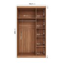 Ver imagem 3 de Guarda Roupa Planejado 3 Portas com Cabideiro Hera CabeCasa MadeiraOriginals Marrom/Louro/Algodão/Cinza Cromado